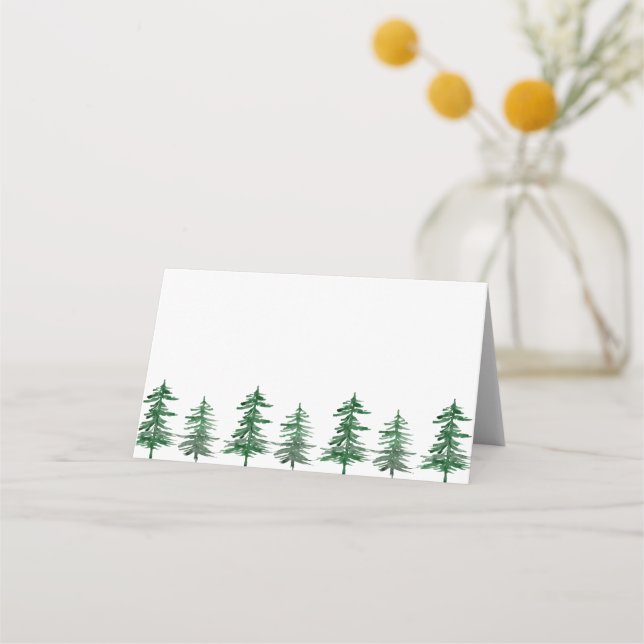 Tarjeta De Asiento Boda de árboles frutales de acuarela rústica (Anverso)