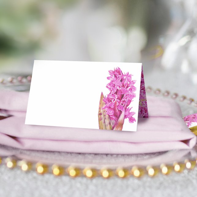 Tarjeta De Asiento Boda de arte botánico de orquídeas hebrideaui (Subido por el creador)