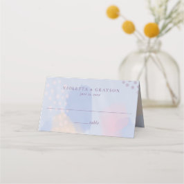 Tarjeta De Asiento Boda de arte moderno Dreamy Blue Pastel
