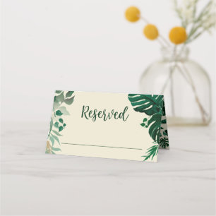 Tarjeta De Asiento Boda de asiento reservado de moda para follaje tro