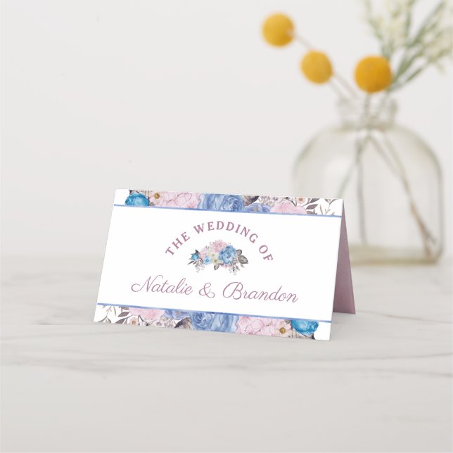 Tarjeta De Asiento Boda de asientos reservados de Charm Floral Parisi (Reverso)