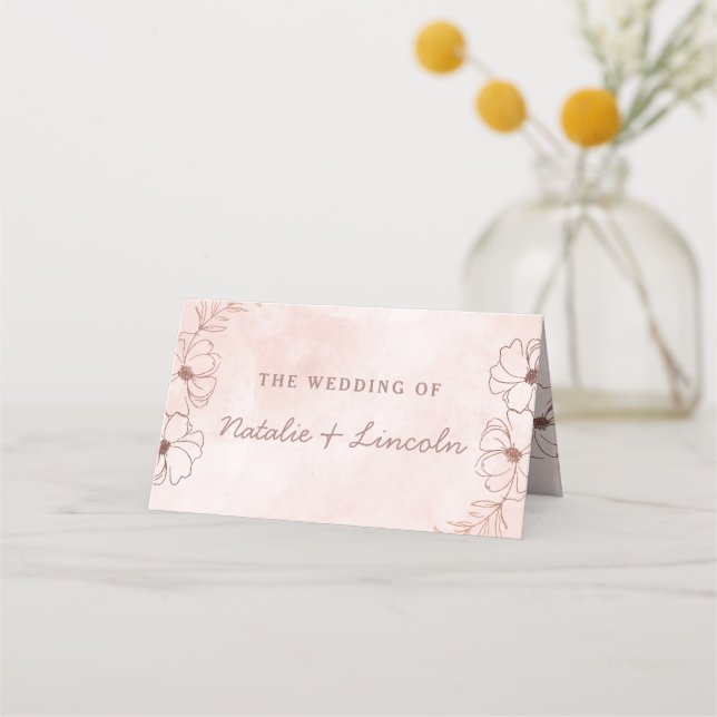 Tarjeta De Asiento Boda de asientos reservados de oro rosa y Rosa de  (Reverso)