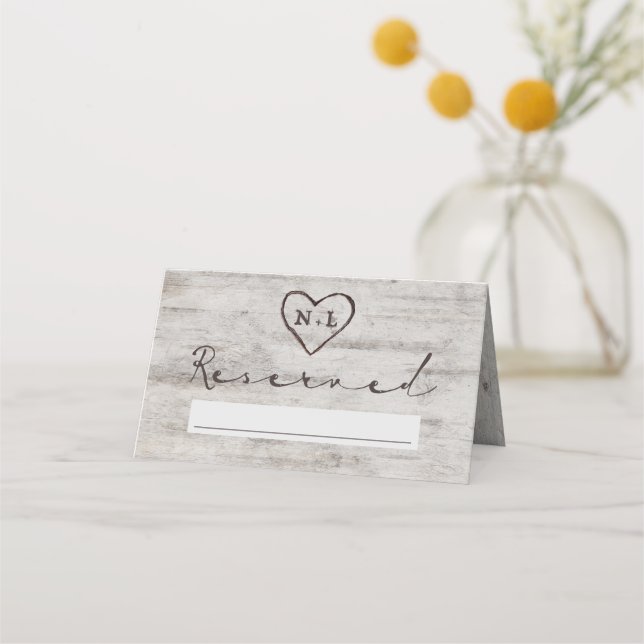 Tarjeta De Asiento Boda de asientos reservados para novias talladas (Anverso)