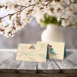 Tarjeta De Asiento Boda de Aves de Amor