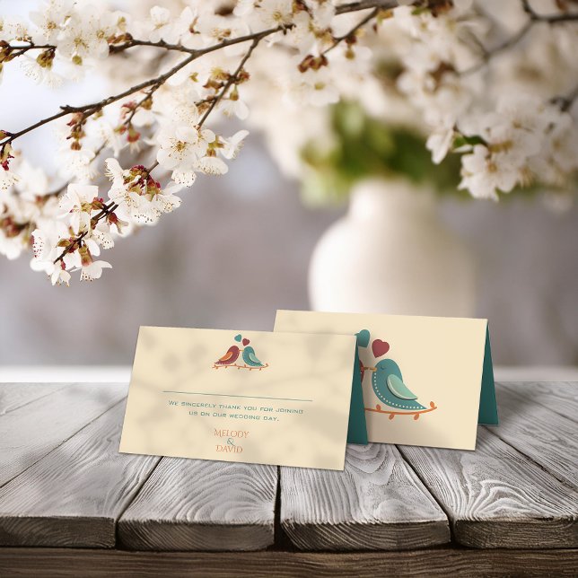 Tarjeta De Asiento Boda de Aves de Amor (Subido por el creador)