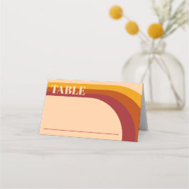 Tarjeta De Asiento Boda de banda de arco curvo retro