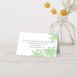 Tarjeta De Asiento Boda de beneficencia de marrón verde claro