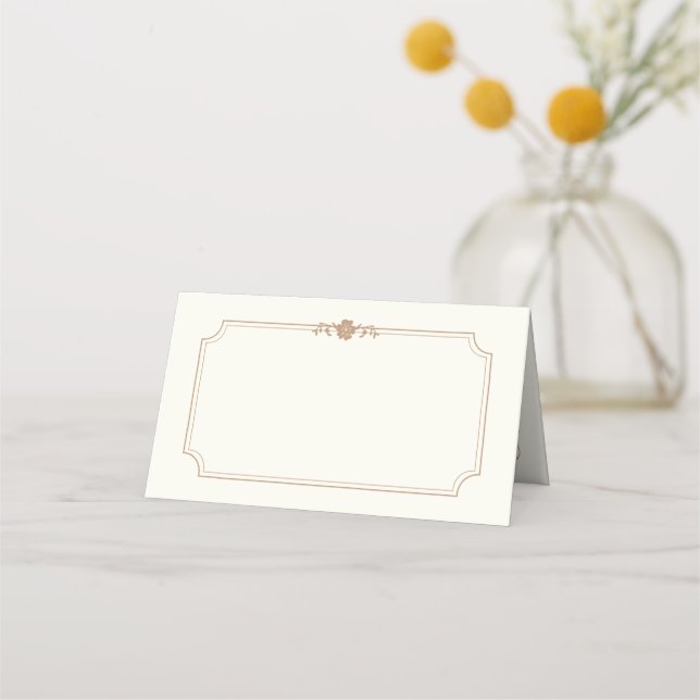 Tarjeta De Asiento Boda de biblioteca de época (Anverso)