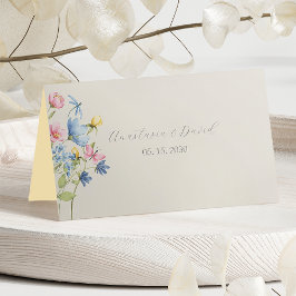 Tarjeta De Asiento Boda de bohemio con flores silvestres 