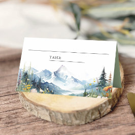 Tarjeta De Asiento Boda de Bohemio en Pradera de Montaña con Flores S