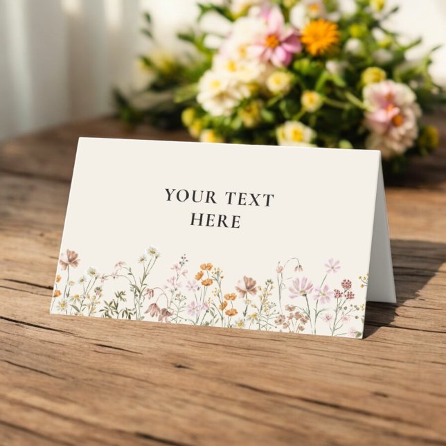 Tarjeta De Asiento Boda de Boho Moda Wildflower (Subido por el creador)