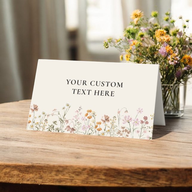 Tarjeta De Asiento Boda de Boho Moda Wildflower (Subido por el creador)