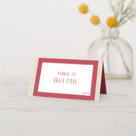 Tarjeta De Asiento Boda de borde geométrico islámico rojo