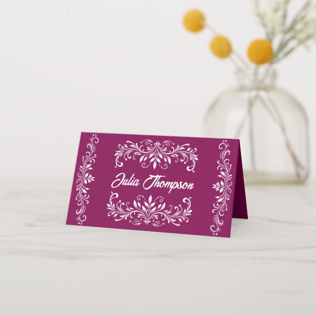 Tarjeta De Asiento Boda de Borgoña (Anverso)