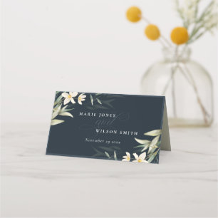 Tarjeta De Asiento Boda de Bunch Floral Floral de la Marina Blanca