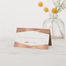 Boda de caligrafía de cobre de mármol geométrico m