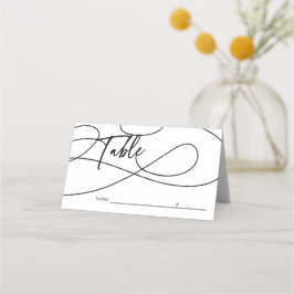 Tarjeta De Asiento Boda de caligrafía de "tabla" de guión mínimo