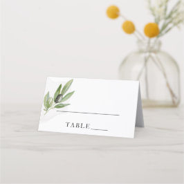 Tarjeta De Asiento Boda de caligrafía elegante de rama de olivo botán