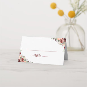 Tarjeta De Asiento Boda de caligrafía floral de verano rústico