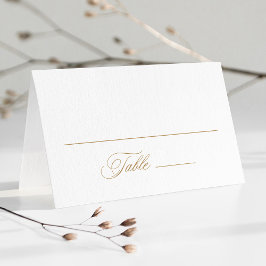 Tarjeta De Asiento Boda de caligrafía romántica dorada