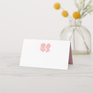 Tarjeta De Asiento Boda de Cameo Rosa de Regencia Clásica