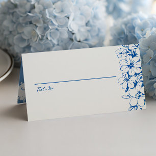 Tarjeta De Asiento Boda de Campo Caprichosa de Châteaux Azul Francés