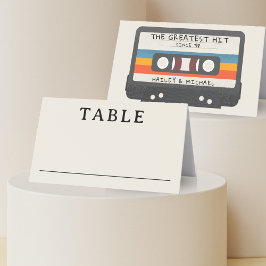 Tarjeta De Asiento Boda de cinta de cassette de gran éxito retro vint