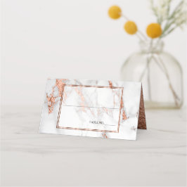Tarjeta De Asiento Boda de cobre y mármol Audaz Elegancia