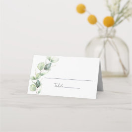 Tarjeta De Asiento Boda de color de agua Eucalyptus Greenery