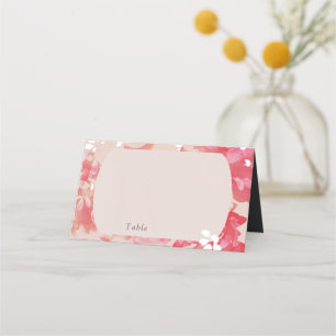 Tarjeta De Asiento Boda de coral de color de agua suave rosa floral r