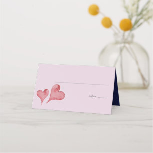 Tarjeta De Asiento Boda de Corazón de Acuarela