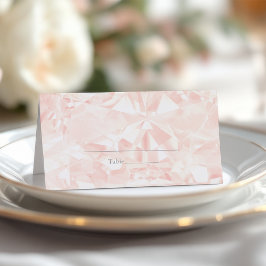 Tarjeta De Asiento Boda de corte Gemstone Rosa de Rubor