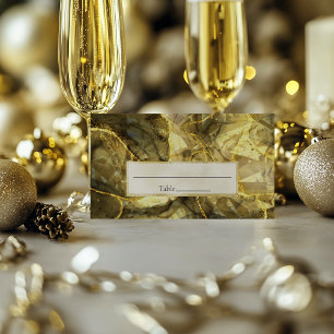 Tarjeta De Asiento Boda de corte Gemstone Topaz Black Gold