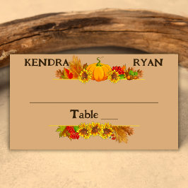 Tarjeta De Asiento Boda de cosecha de otoño de agricultores