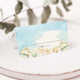 Tarjeta De Asiento Boda de destino costero en la playa Cumpleaños Des