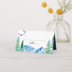 Tarjeta De Asiento Boda de destino de montaña rocosa