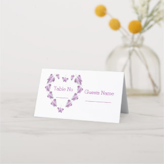 Tarjeta De Asiento Boda de diseño de mariposas moradas