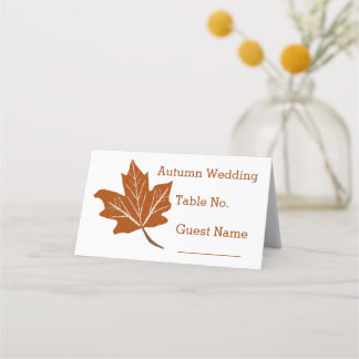 Tarjeta De Asiento Boda de diseño de otoño