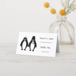 Tarjeta De Asiento Boda de diseño de pingüino