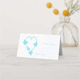 Tarjeta De Asiento Boda de diseño del corazón de mariposa de color az