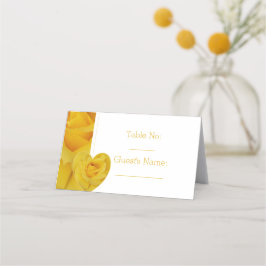 Tarjeta De Asiento Boda de diseño del corazón de rosa amarillo