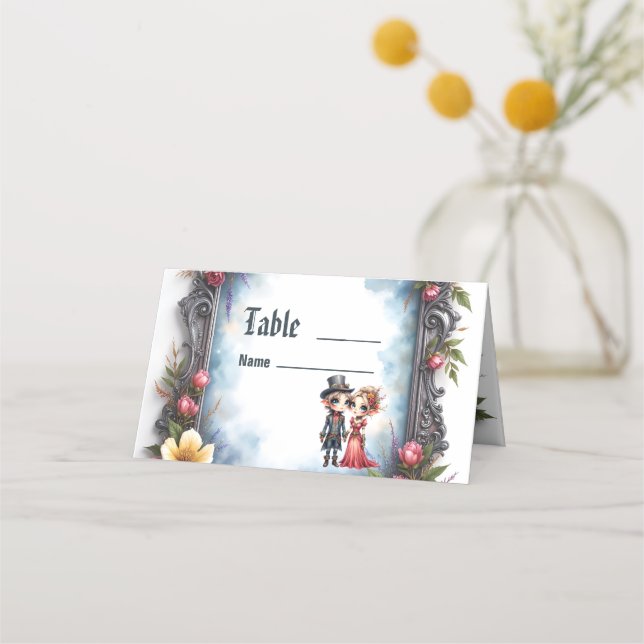 Tarjeta De Asiento Boda de Elfo Caprichosa Steampunk  (Anverso)