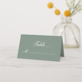Tarjeta De Asiento Boda de escritura blanca verde sage moderna