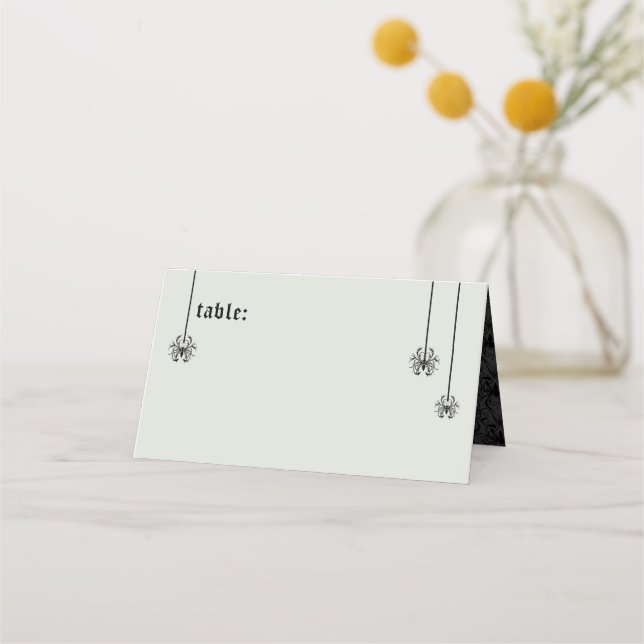 Tarjeta De Asiento Boda de Esqueletos Elegantes (Anverso)