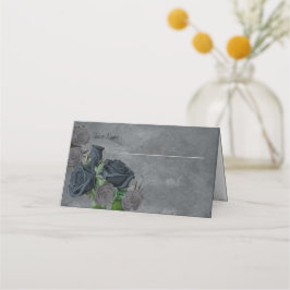 Tarjeta De Asiento Boda de estilo gótico floral oscuro