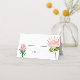 Tarjeta De Asiento Boda de Flor de Protea Rosa Exótico