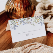 Boda de Flor Silvestre Doble Place Card Boho Flora