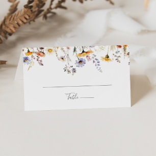 Tarjeta De Asiento Boda de Flor Silvestre Elegante del Sol de Otoño