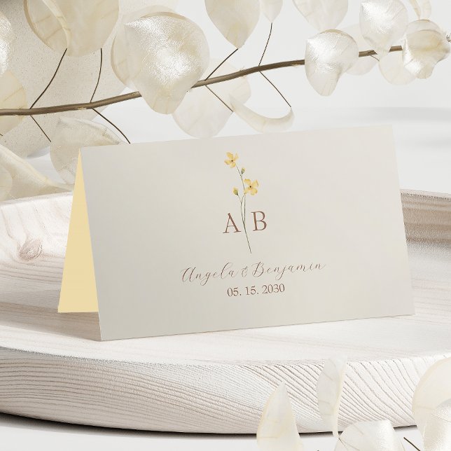 Tarjeta De Asiento Boda de Flor Silvestre Neutral (Subido por el creador)