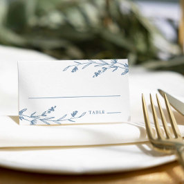 Tarjeta De Asiento Boda de Flor Silvestre Rustic Dusty Blue